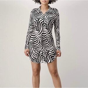 Zebra Print Long Sleeve Dress